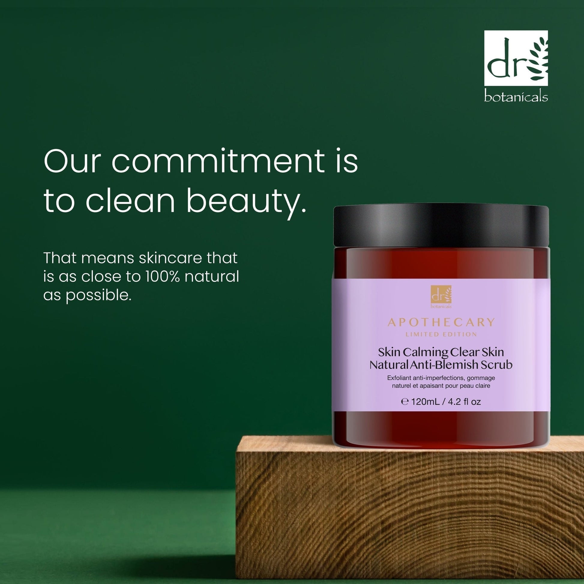 PO2DB403 Dr Botanicals Skin Calming Clear Skin Natural Anti-Blemish Scrub 120ml Twin Value Savings Pack