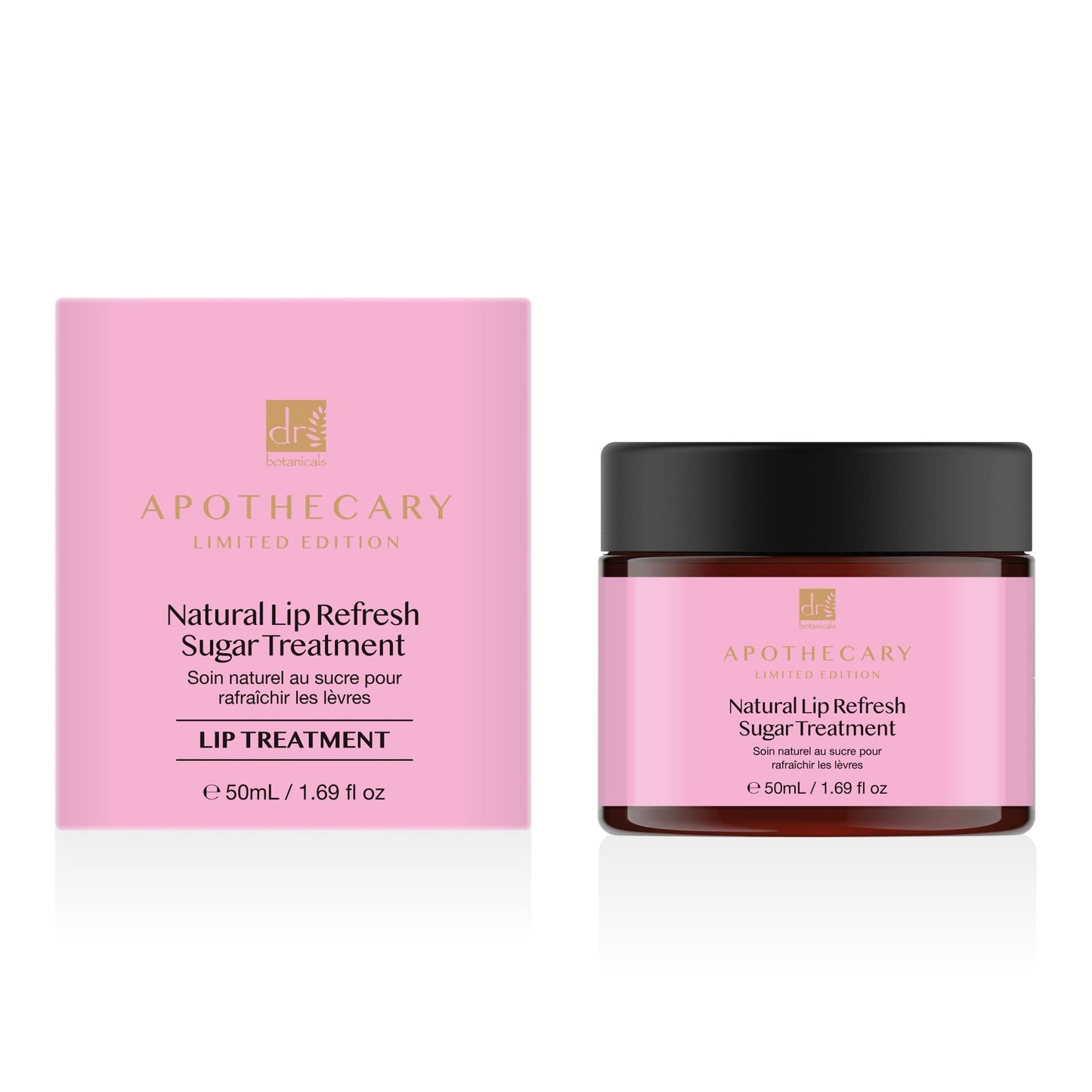 PO2DB417 Dr Botanicals Natural Lip Refresh Sugar Treatment 50ml Twin Value Savings Pack