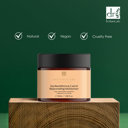 PO2DB418 Dr Botanicals Sea Buckthorn & Carrot Rejuvenating Moisturiser 50ml Twin Value Savings Pack
