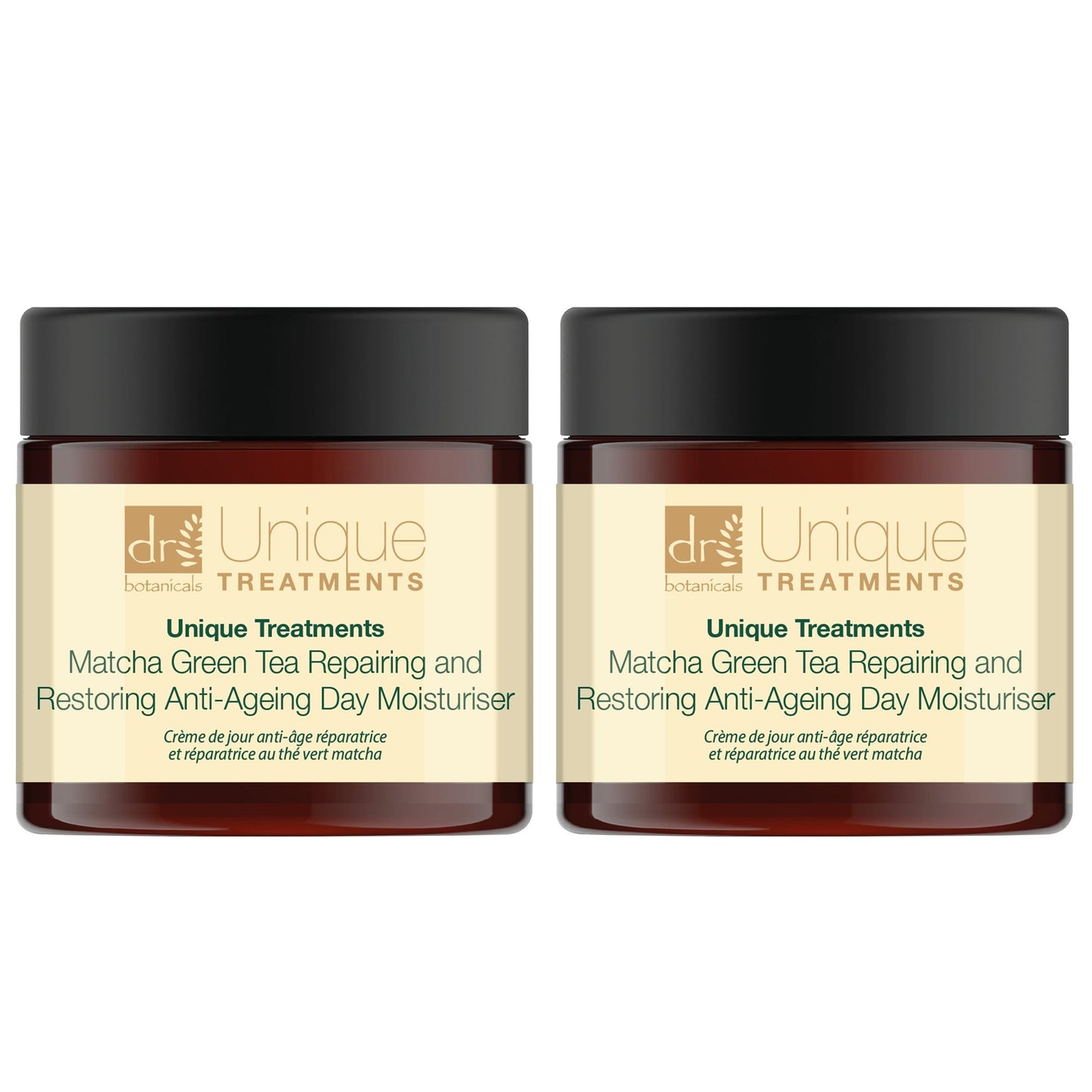 Unique Treatments Matcha Green Tea Repairing & Restoring Anti-Ageing Day Moisturiser 60ml x 2 Duo Pack