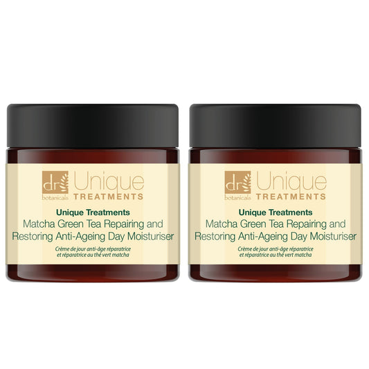 Unique Treatments Matcha Green Tea Repairing & Restoring Anti-Ageing Day Moisturiser 60ml x 2 Duo Pack
