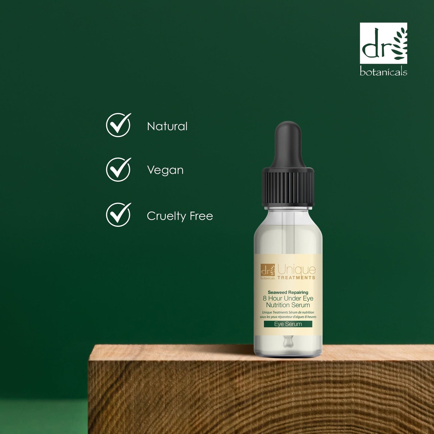 PO2DB486 Dr Botanicals Unique Treatments Seaweed Repairing 8 Hour Under Eye Nutrition Serum 15ml Twin Value Savings Pack