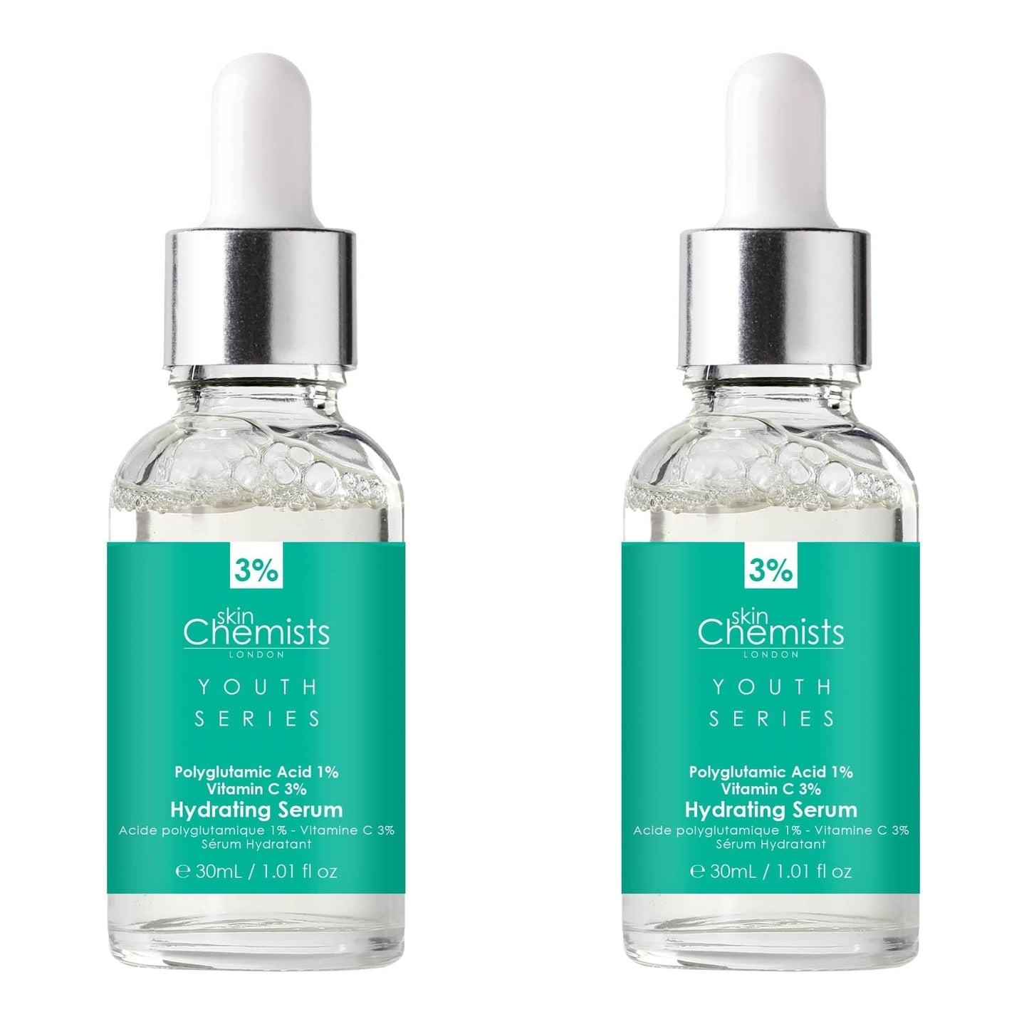 Youth Series Hydrating Serum Polyglutamic Acid 1%, Vitamin C 3% 30ml x 2 Duo Pack