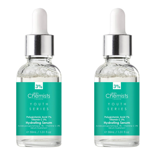 Youth Series Hydrating Serum Polyglutamic Acid 1%, Vitamin C 3% 30ml x 2 Duo Pack