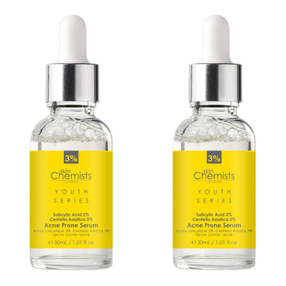 Youth Series Acne Prone Serum Salicylic Acid 2%, Centella Asiatica 3% 30ml x 2 Duo Pack