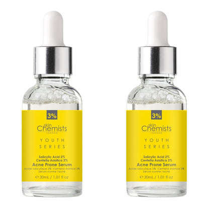 Youth Series Acne Prone Serum Salicylic Acid 2%, Centella Asiatica 3% 30ml x 2 Duo Pack