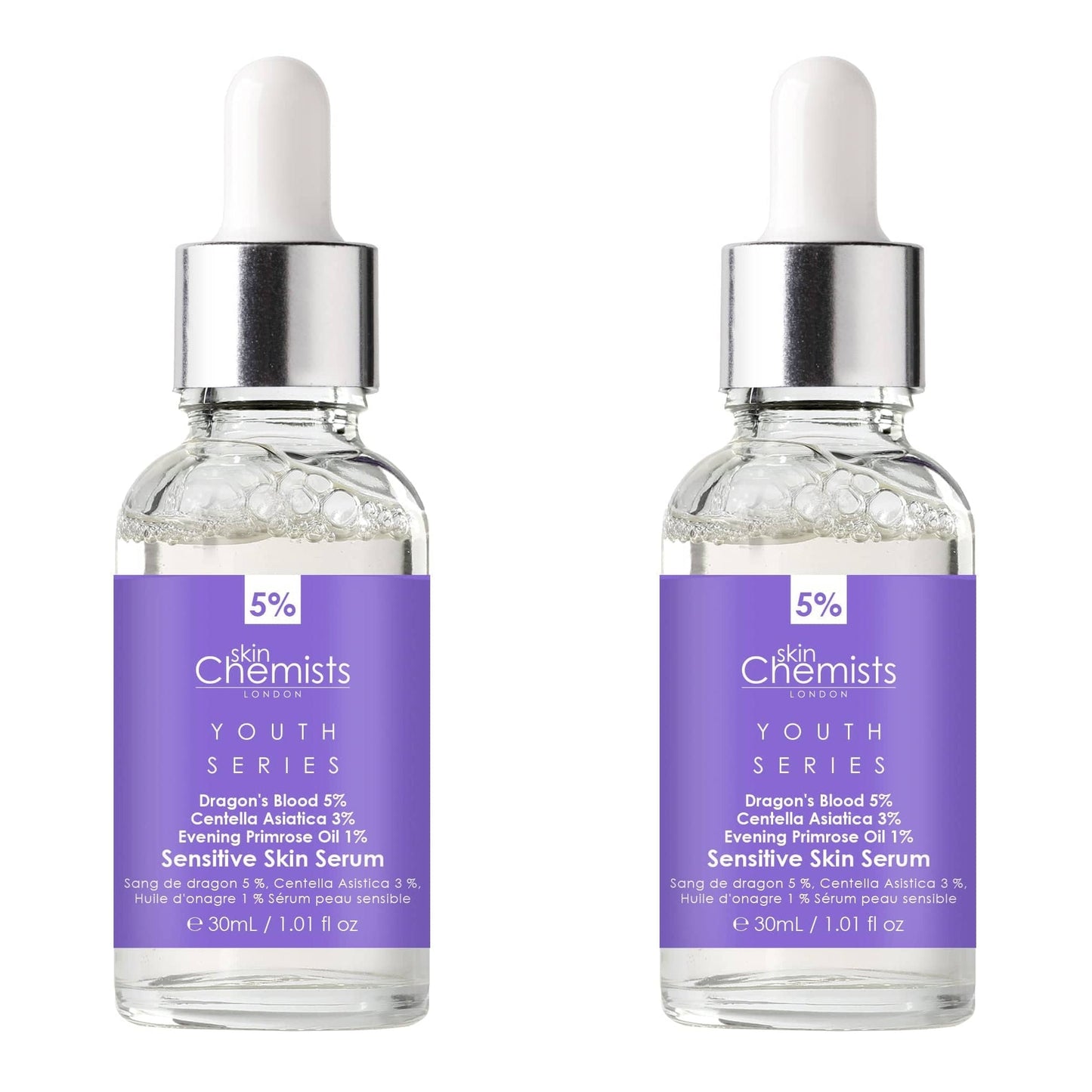 Youth Series Sensitive Skin Serum Dragon's Blood 5%, Centella Asiatica 3%, Evening Primrose Oil 1% 30ml x 2 Duo Pack