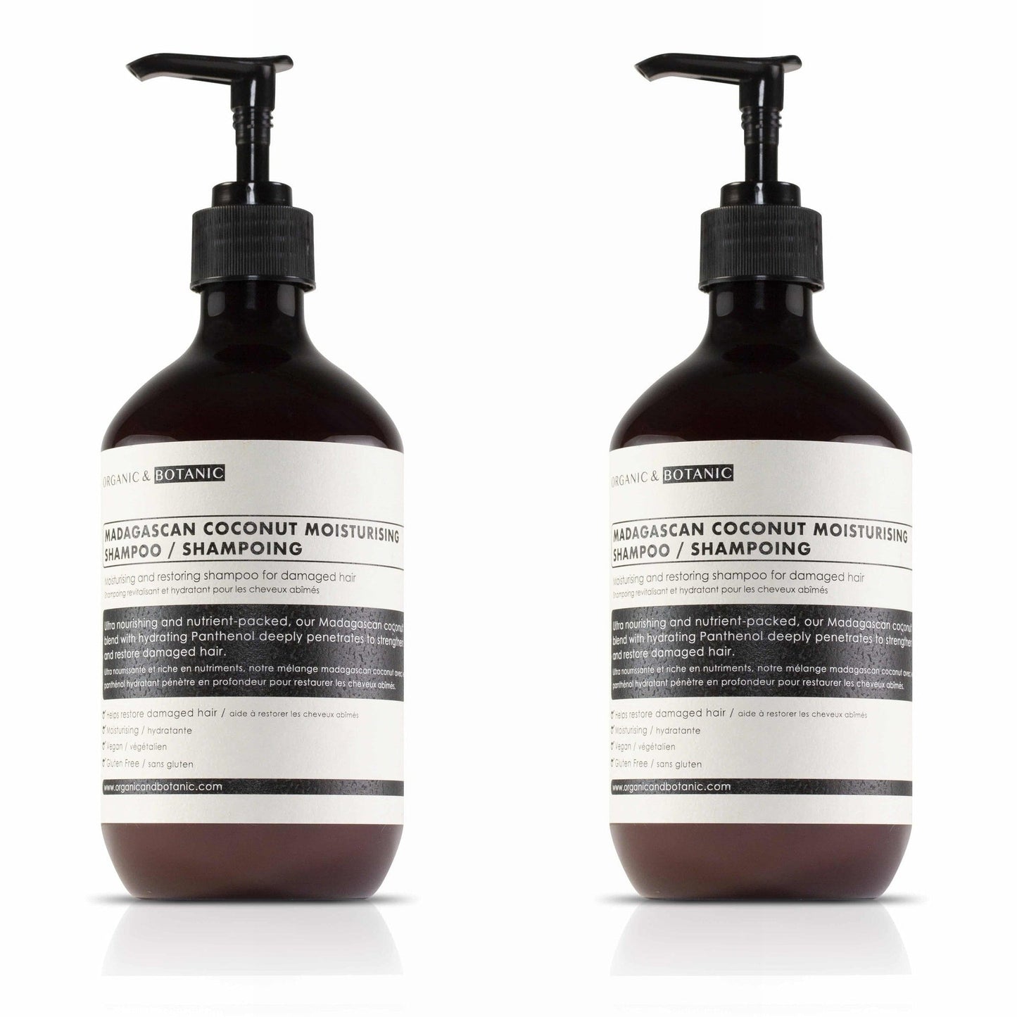 Madagascan Coconut Moisturising Shampoo 500ml x 2 Duo Pack