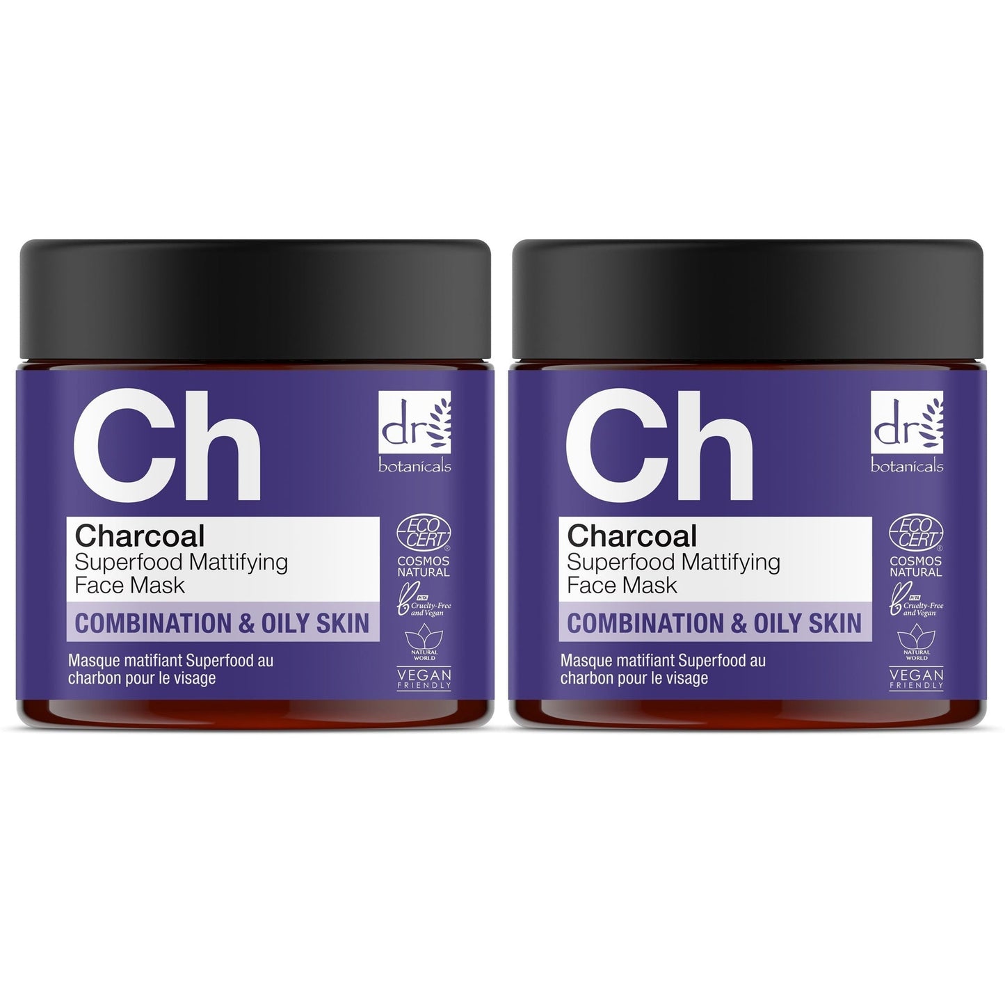Charcoal Superfood Mattifying Face Mask 60ml x 2 Duo Pack