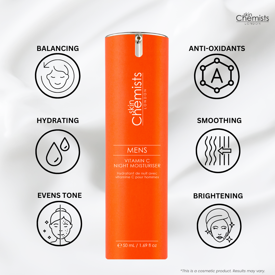 PO2SC403 skinChemists Men's Vitamin C Night Moisturiser 50ml Twin Value Savings Pack