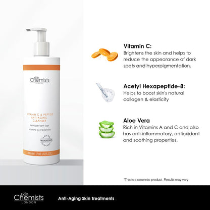 PO2SC727 skinChemists Vitamin C & Peptide Cleanser 200ml Twin Value Savings Pack