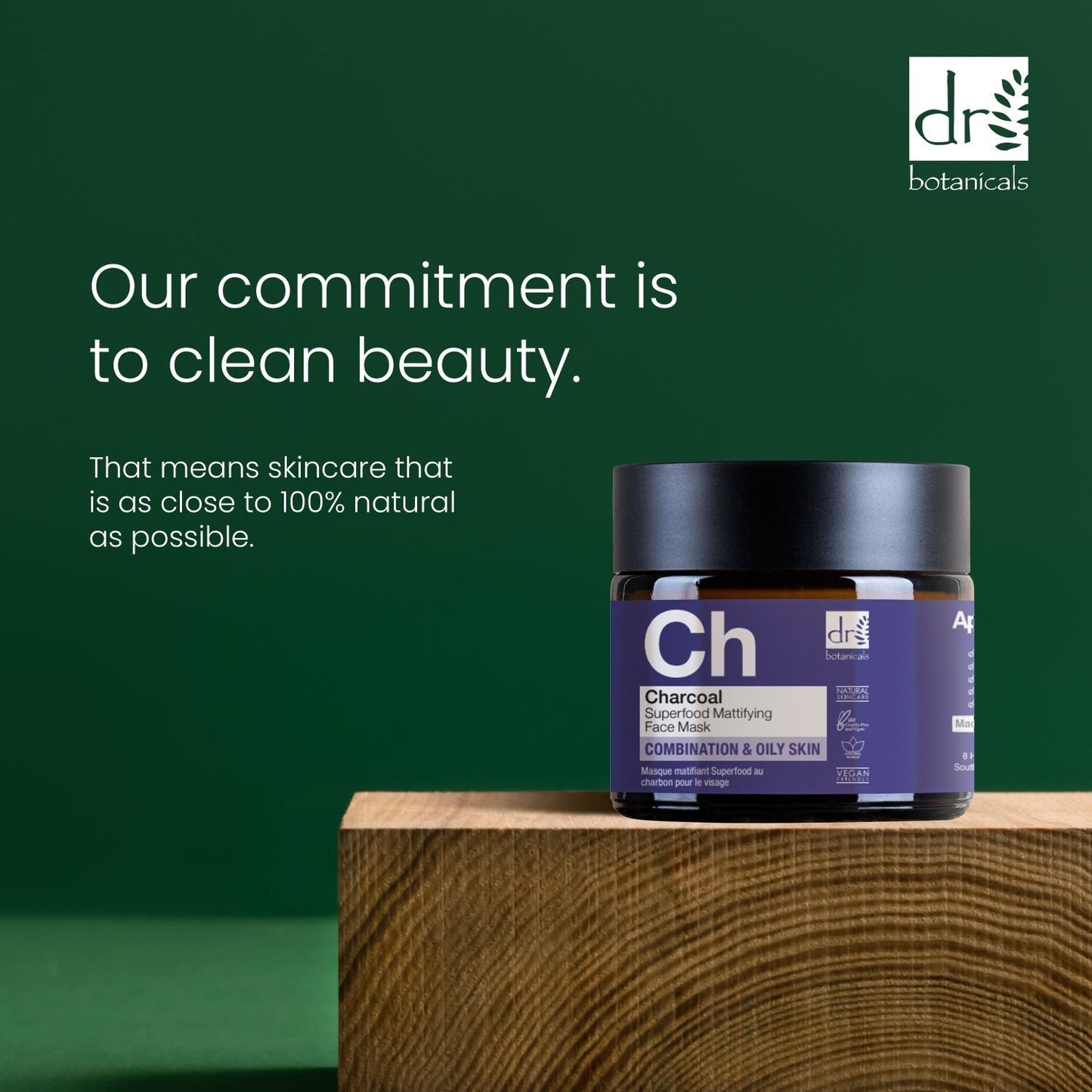 RDB089 Dr Botanicals Charcoal Superfood Mattifying Face Mask 60ml