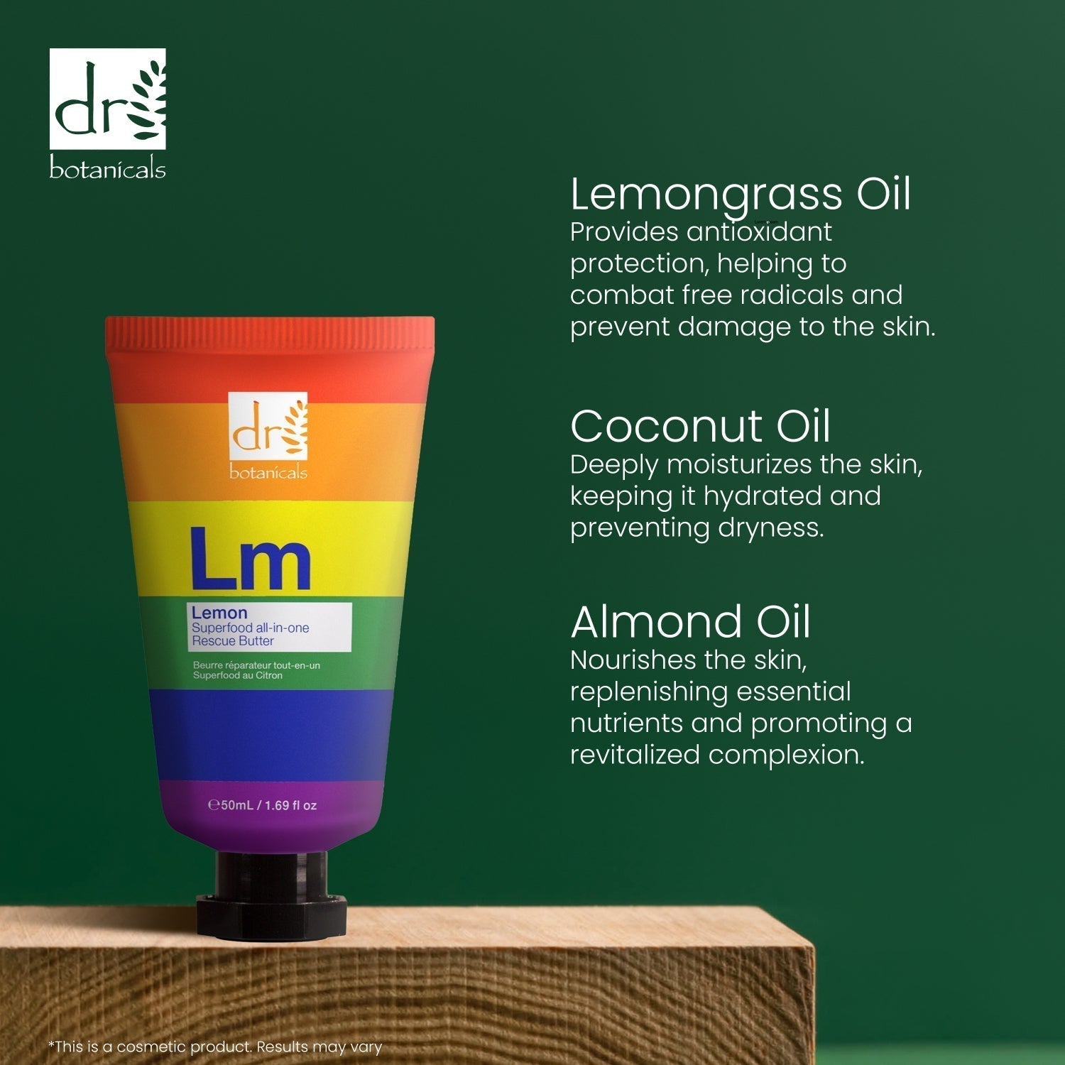 RDB110 Dr Botanicals Pride Edition Lemon Superfood All-In-One Rescue Butter 50ml