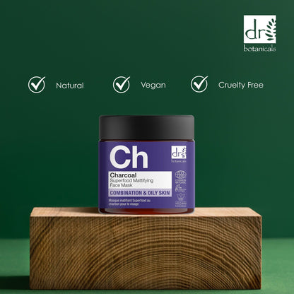 RDB117 Dr Botanicals Charcoal Superfood Mattifying Face Mask 60ml