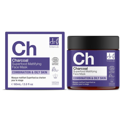 RDB117 Dr Botanicals Charcoal Superfood Mattifying Face Mask 60ml