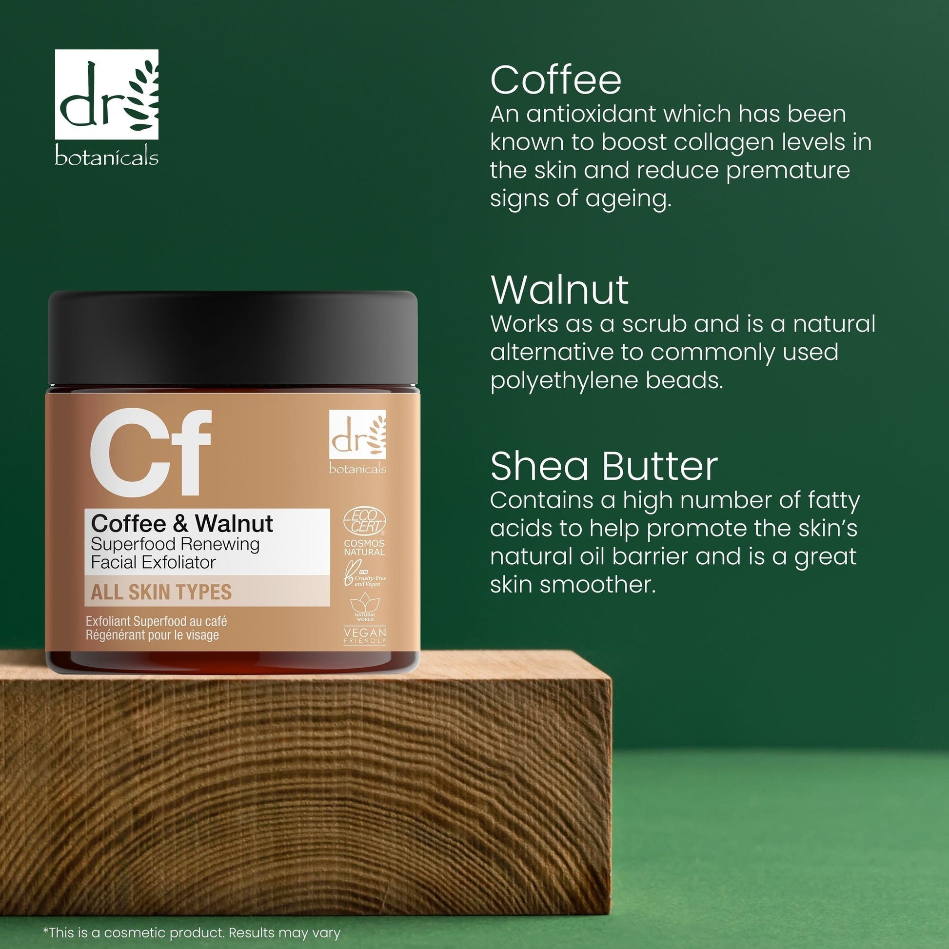 RDB165 Dr Botanicals Coffee Superfood Renewing Facial Exfoliator 60ml