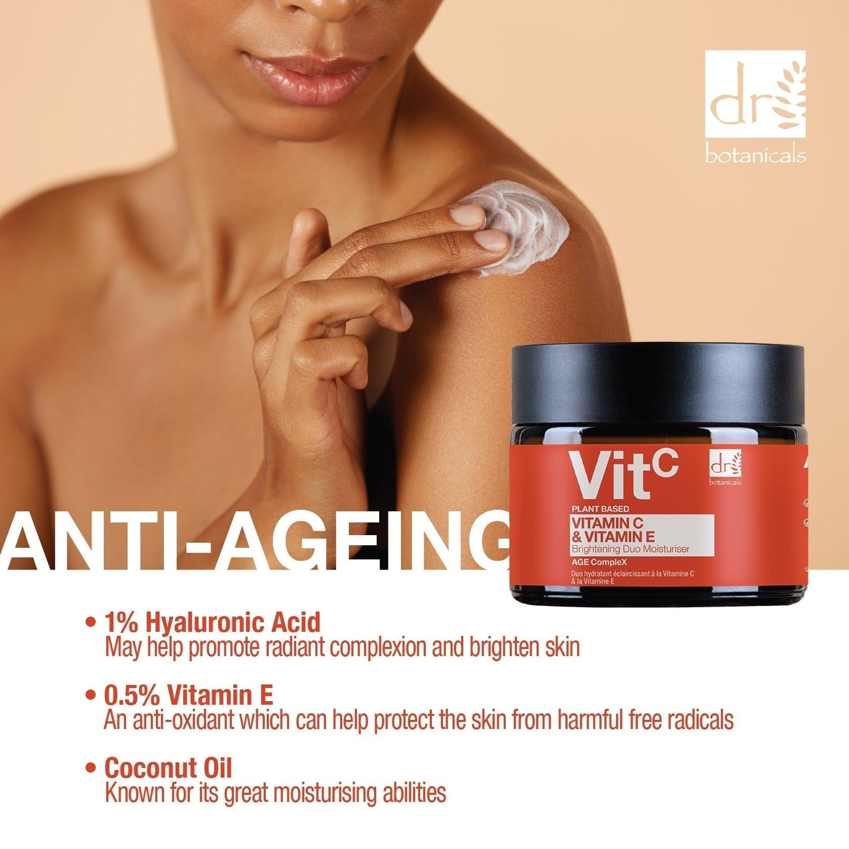 RDB522 Dr Botanicals Vitamin C 1% & Vitamin E Brightening Duo Moisturiser 60ml