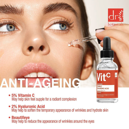 RDB524 Dr Botanicals Vitamin C 5% & Hyaluronic Acid 2% Hydrating Facial Serum 30ml