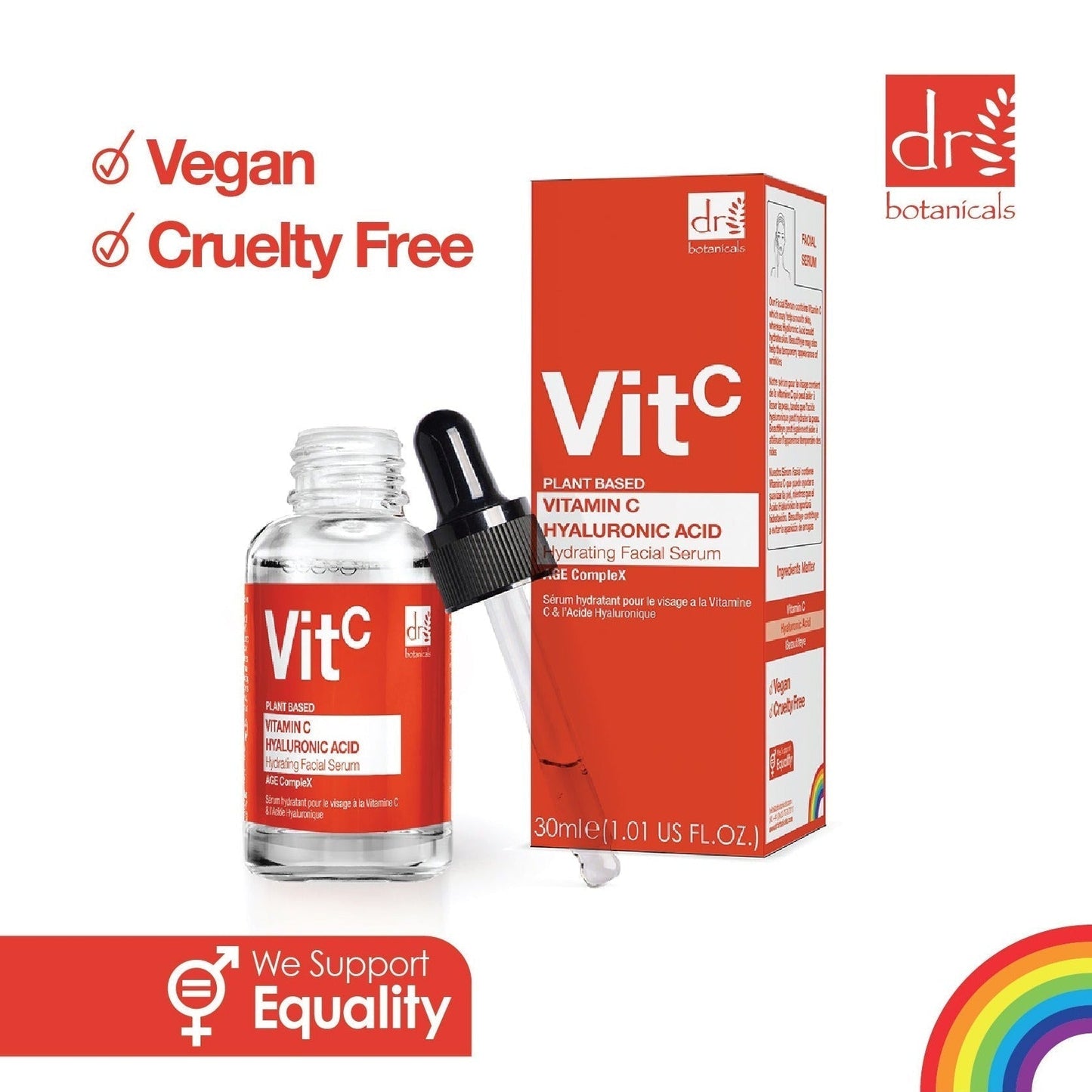 RDB524 Dr Botanicals Vitamin C 5% & Hyaluronic Acid 2% Hydrating Facial Serum 30ml