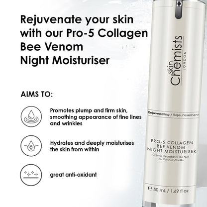 RSC019 skinChemists Pro-5 Collagen Bee Venom Night Moisturiser 50ml