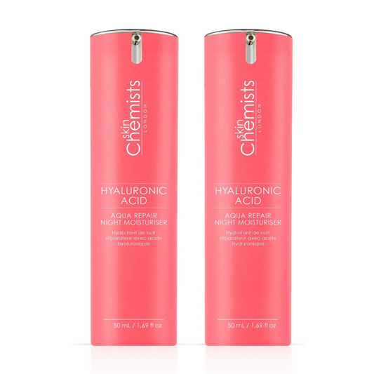 Hyaluronic Acid Aqua Repair Night Moisturiser 50ml Twin Value Savings Pack