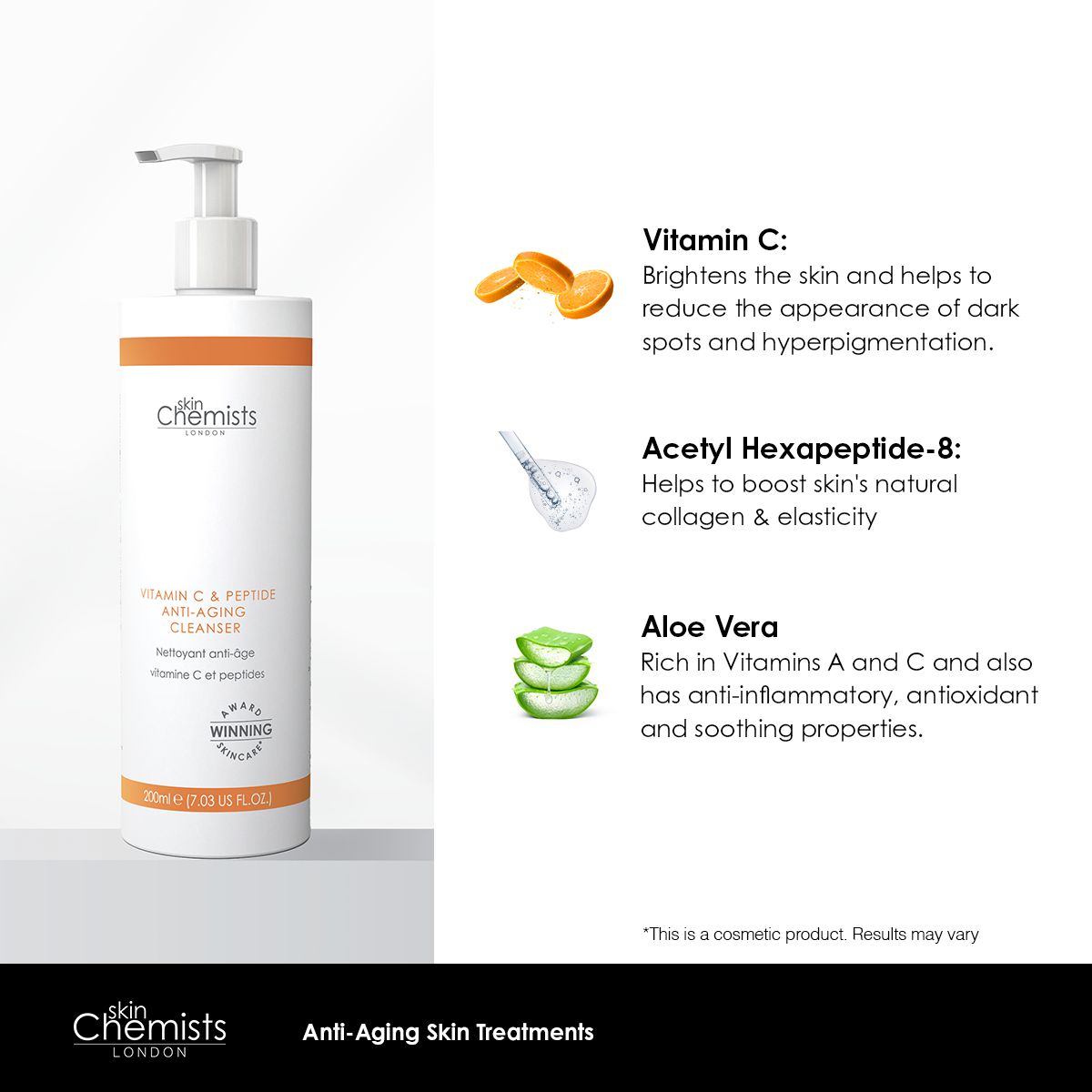 SC727 skinChemists Vitamin C & Peptide Cleanser 200ml