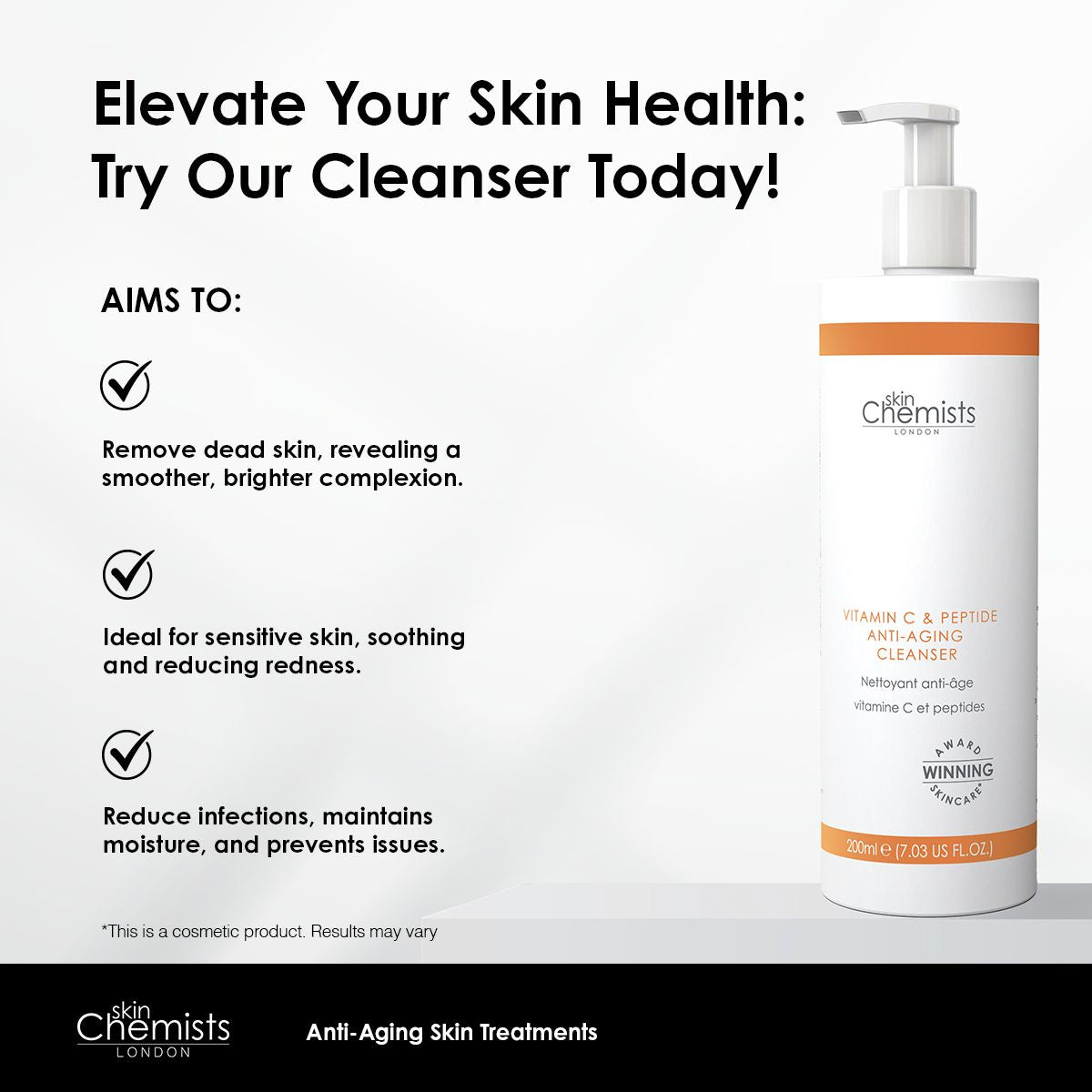 SC727 skinChemists Vitamin C & Peptide Cleanser 200ml