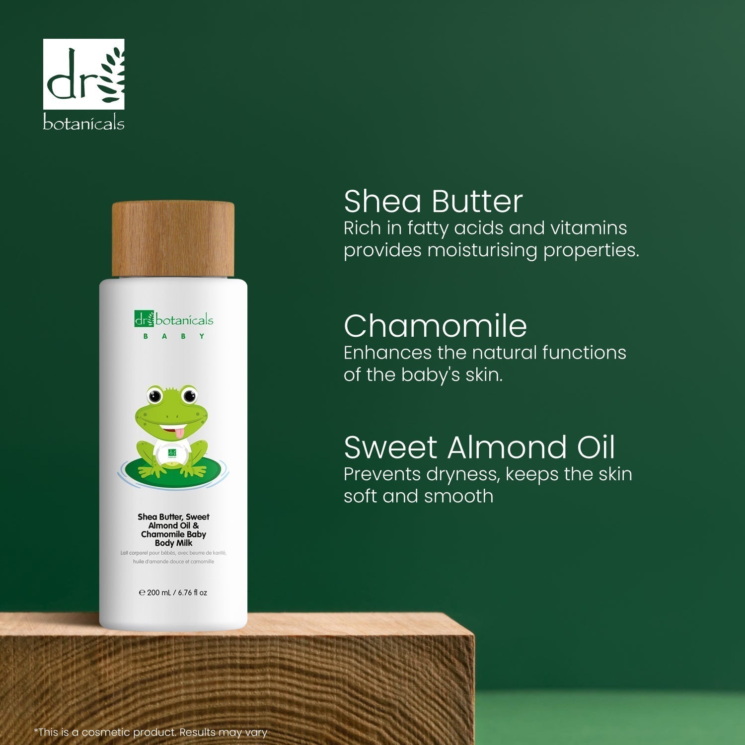 Dr Botanicals Sweet Almond Oil & Chamomile Baby Body Milk 200ml
