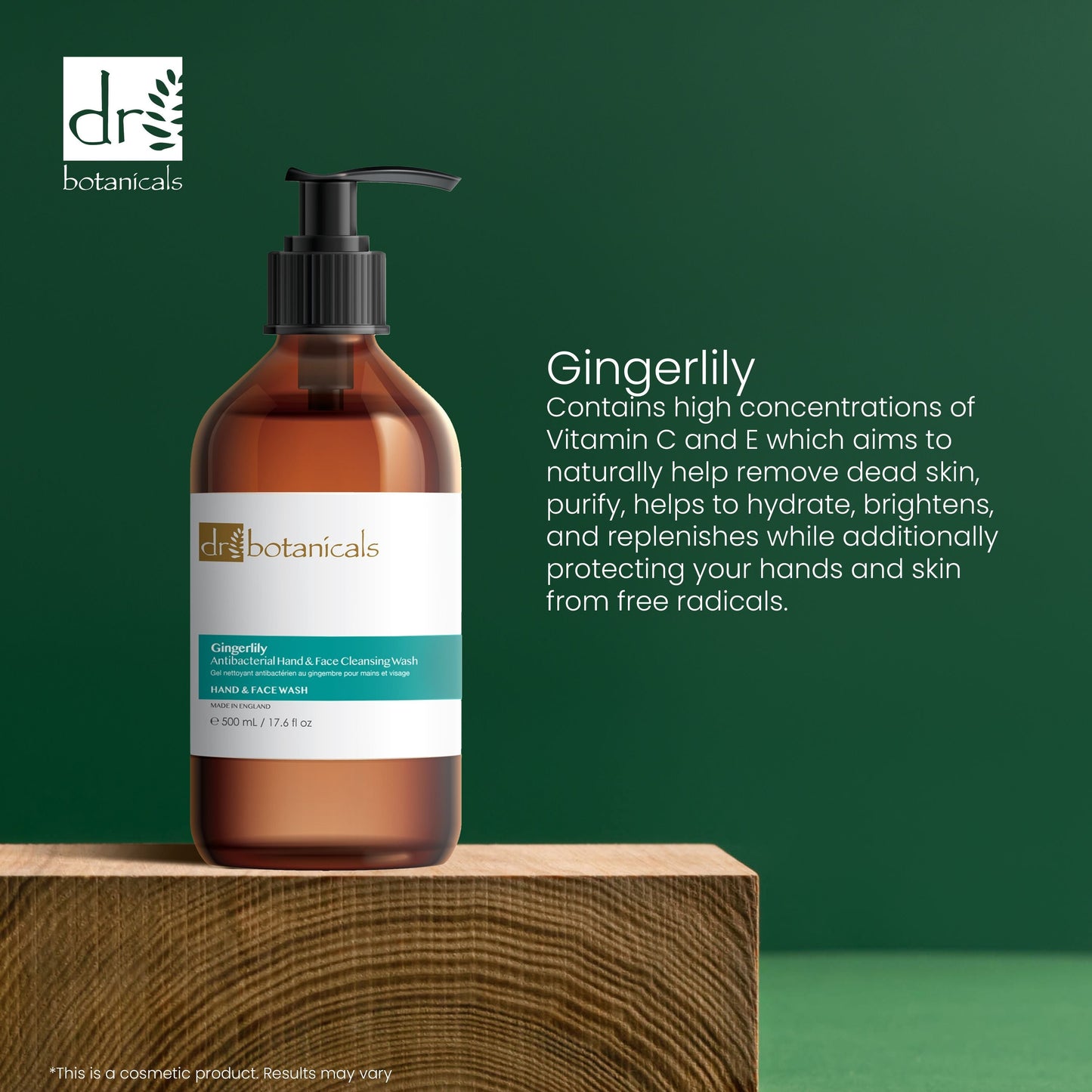 Dr Botanicals Gingerlily Antibacterial Hand & Face Cleansing Wash 500ml