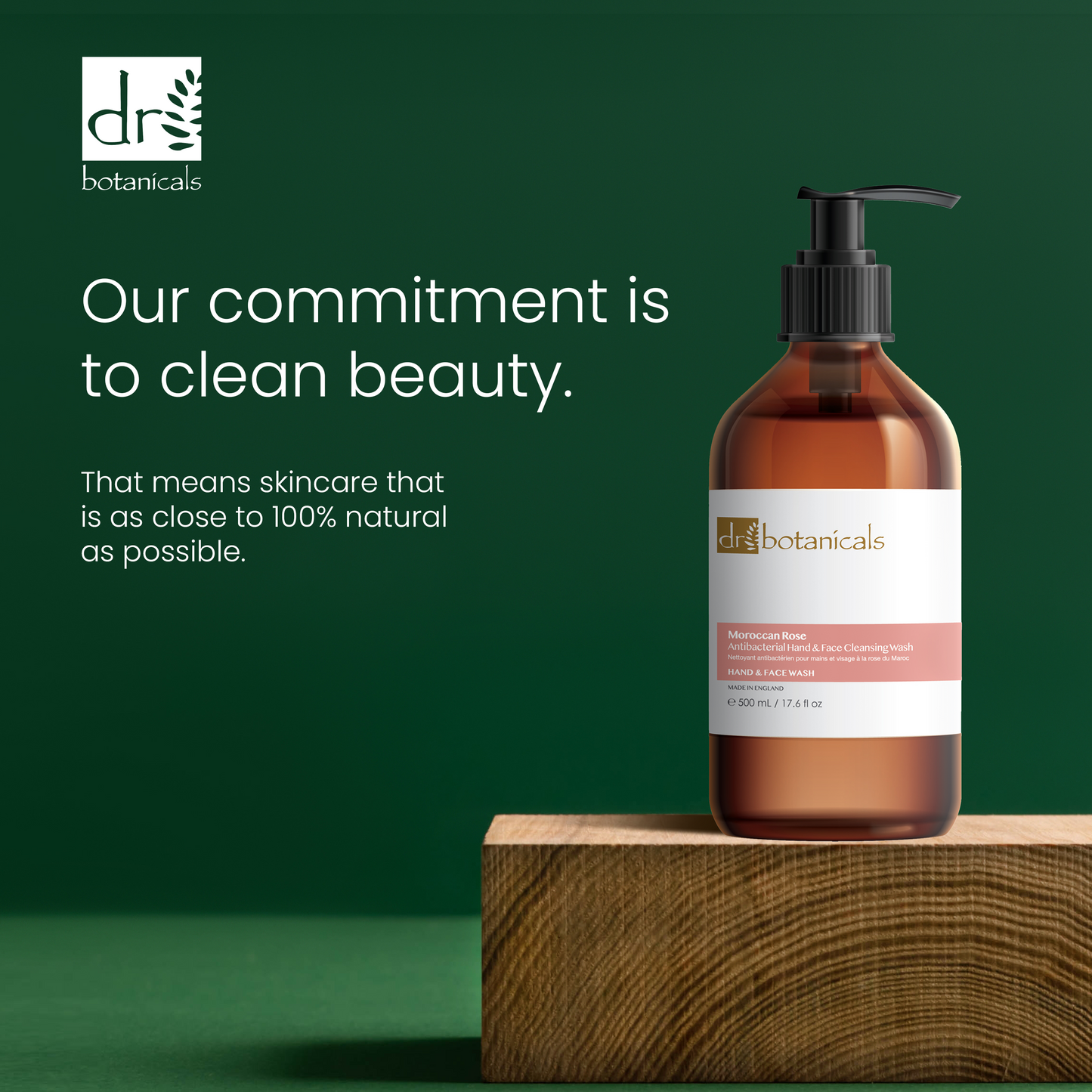 Dr Botanicals Moroccan Rose Antibacterial Hand & Face Cleansing Wash 500ml