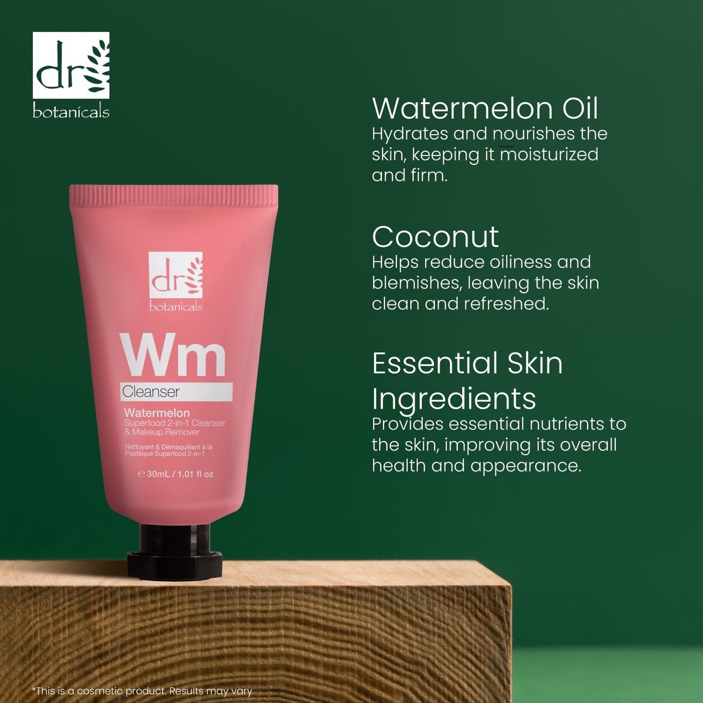 Dr Botanicals Watermelon Superfood 2-In-1 Cleanser & Makeup Remover 30ml