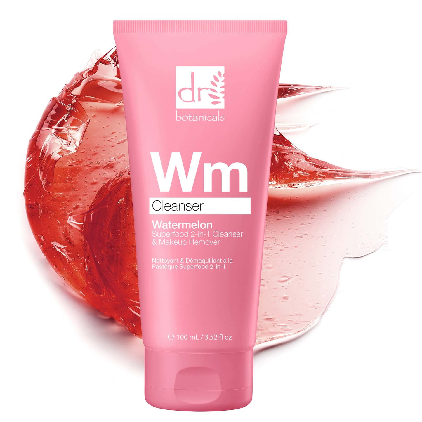 Dr Botanicals Watermelon Superfood 2-in-1 Cleanser & Makeup Remover with Glycolic Acid, Salicylic Acid & Lactic Acid 100ml