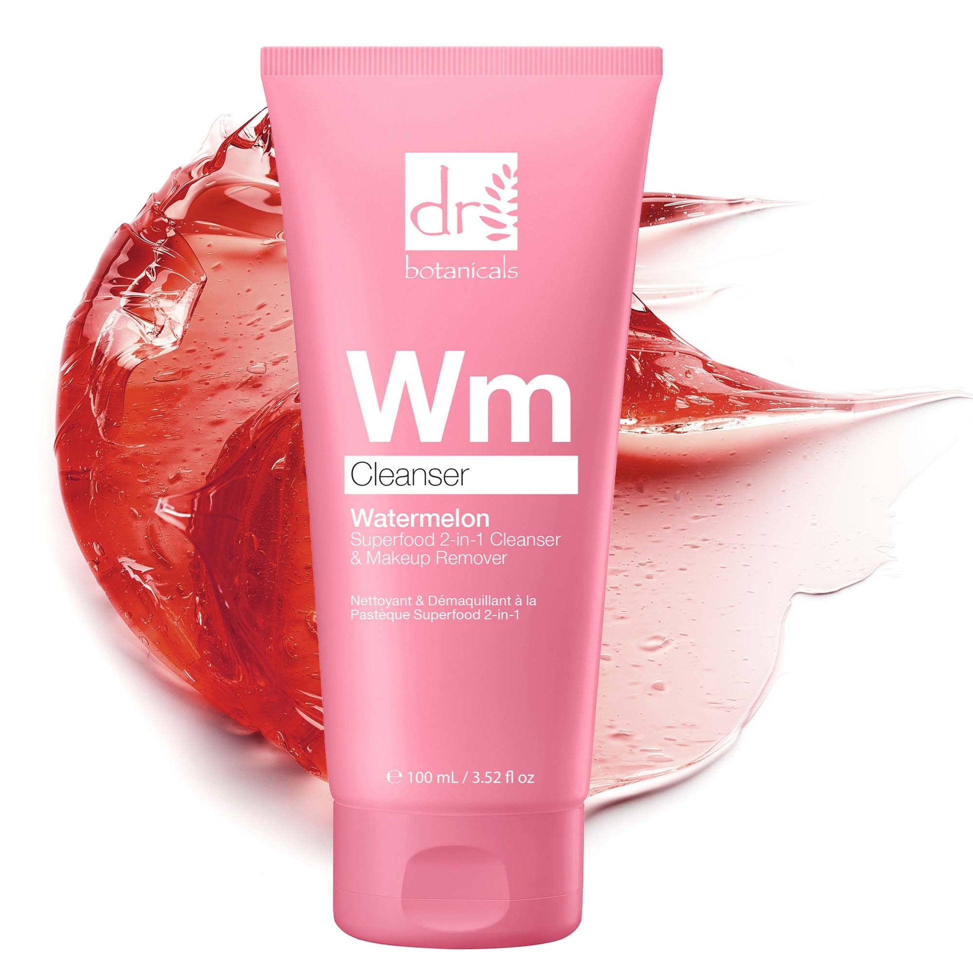 Dr Botanicals Watermelon Superfood 2-in-1 Cleanser & Makeup Remover with Glycolic Acid, Salicylic Acid & Lactic Acid 100ml
