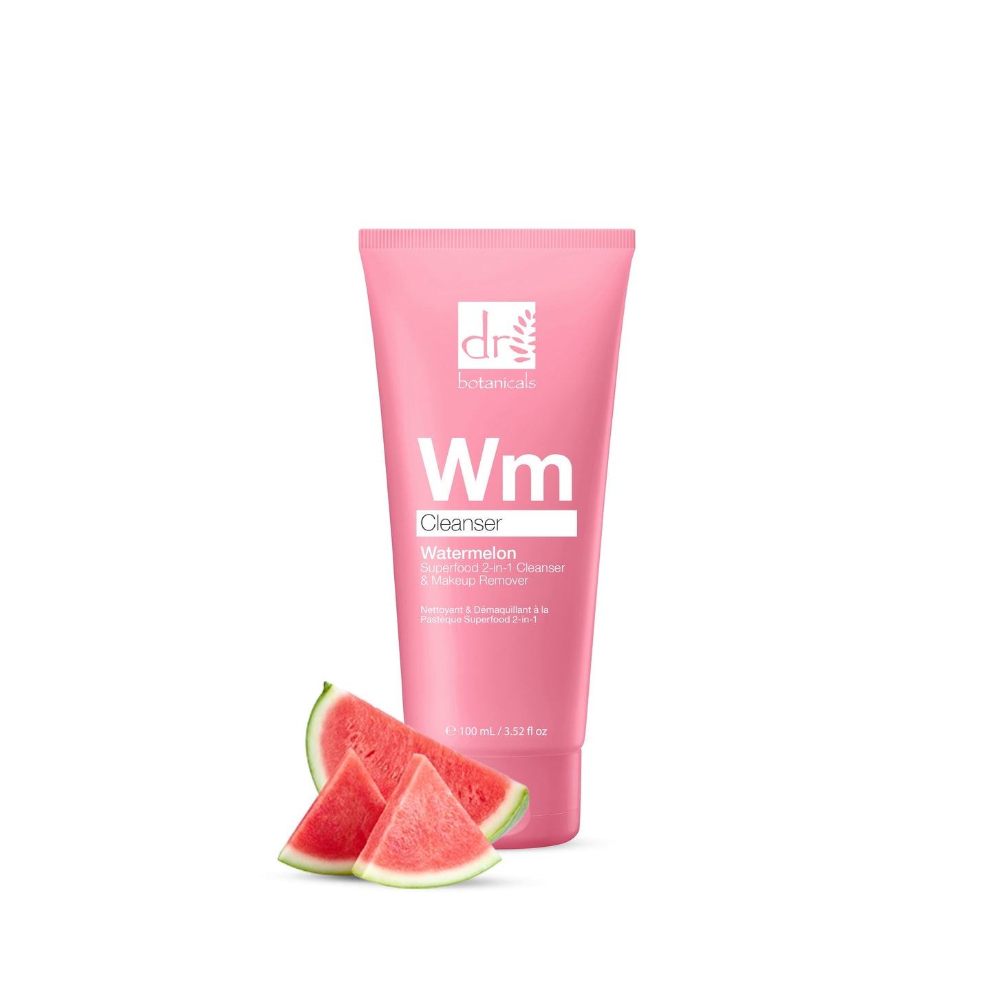 Dr Botanicals Watermelon Superfood 2-in-1 Cleanser & Makeup Remover with Glycolic Acid, Salicylic Acid & Lactic Acid 100ml