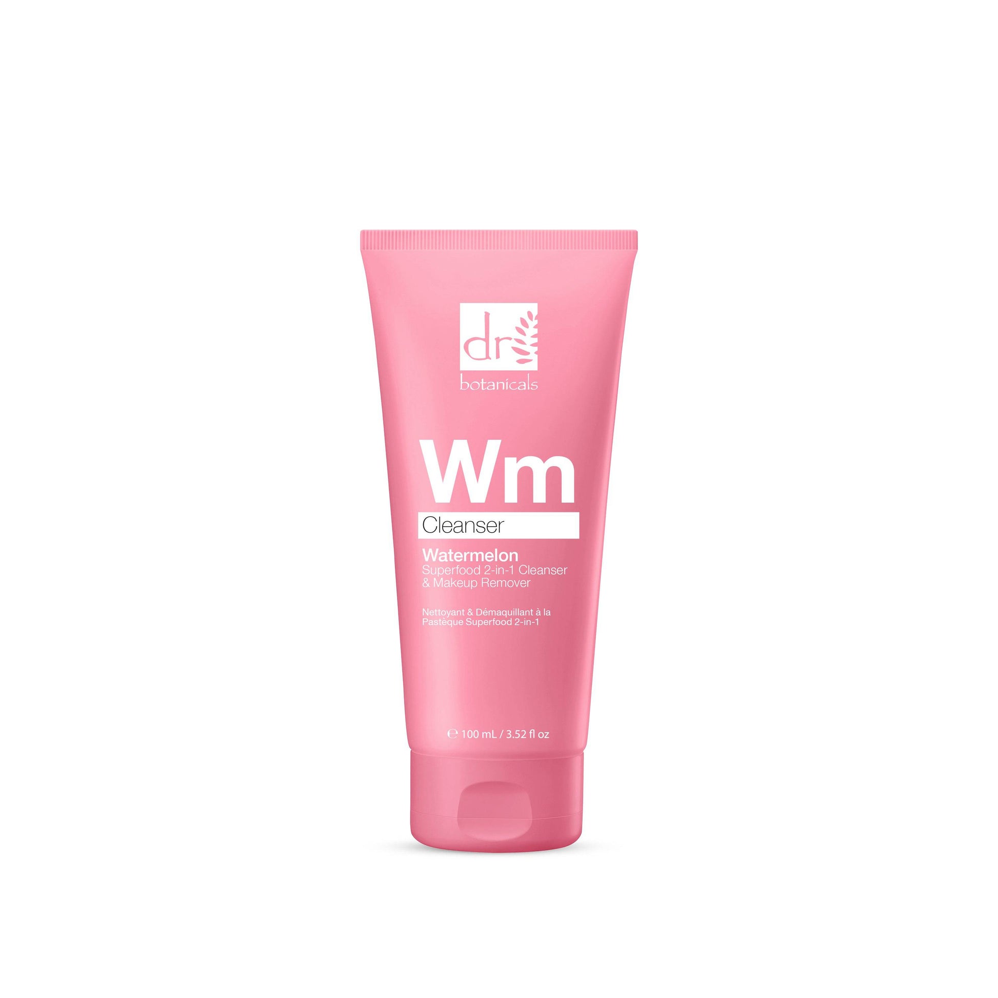 Dr Botanicals Watermelon Superfood 2-in-1 Cleanser & Makeup Remover with Glycolic Acid, Salicylic Acid & Lactic Acid 100ml