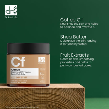 Dr Botanicals Coffee Superfood Renewing Facial Exfoliator 60ml