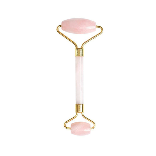 Dr Botanicals Rose Quartz Nurturing & Healing Stone Facial Roller (Rose Gold Handle)