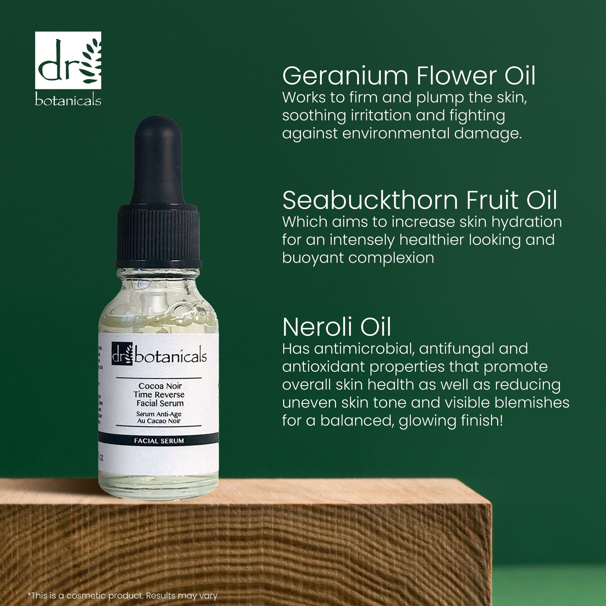 Dr Botanicals Cocoa Noir Time Reverse Facial Serum 15ml