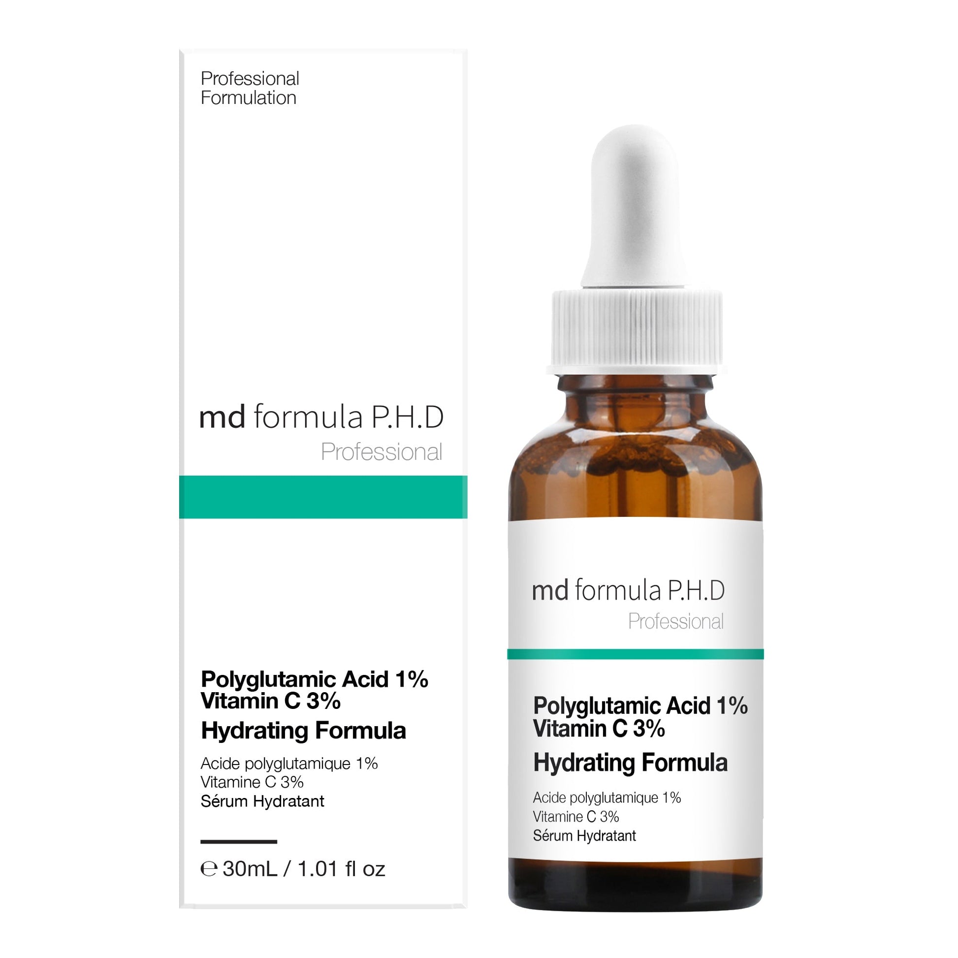 MD Formula Hydrating Serum Polyglutamic Acid 1%, Vitamin C 3% 30ml