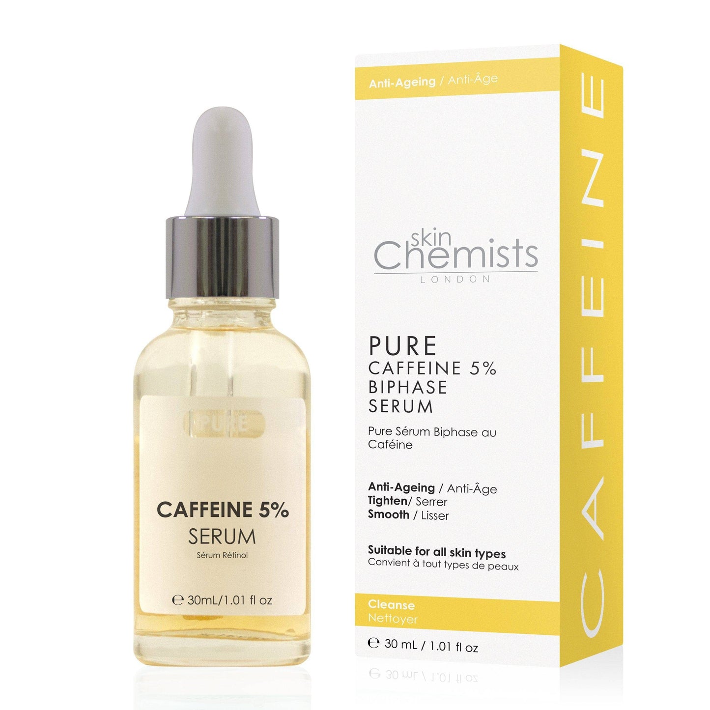 skinChemists Pure Caffeine 5% Biphase Serum 30ml