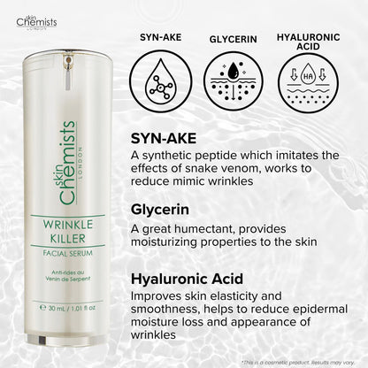 skinChemists Wrinkle Killer 4% Syn-Ake Facial Serum 30ml