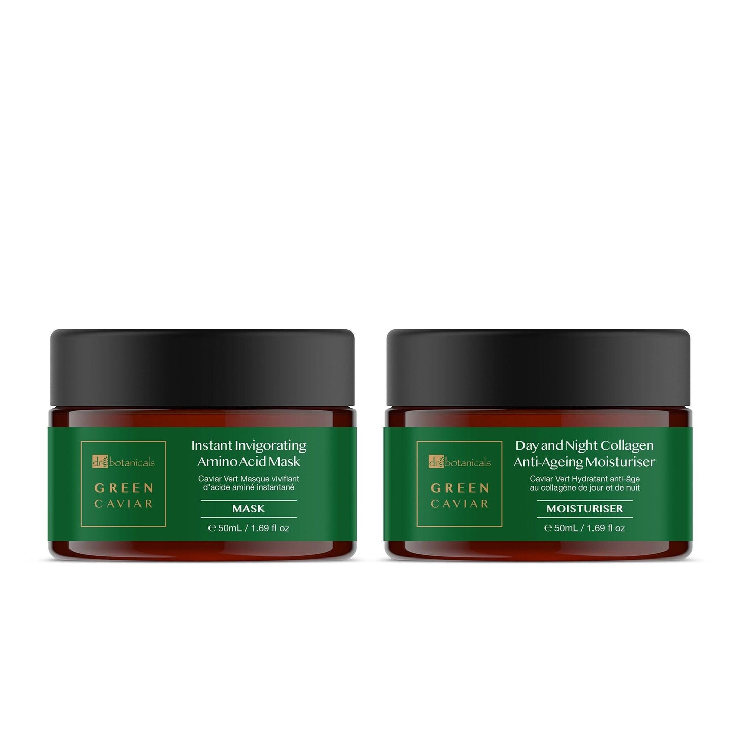 Dr Botanicals Green Caviar Moisturiser & Mask Kit