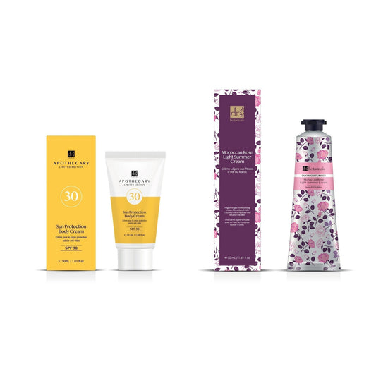 Dr Botanicals SPF 30 Moroccan Rose Light Summer Body Kit