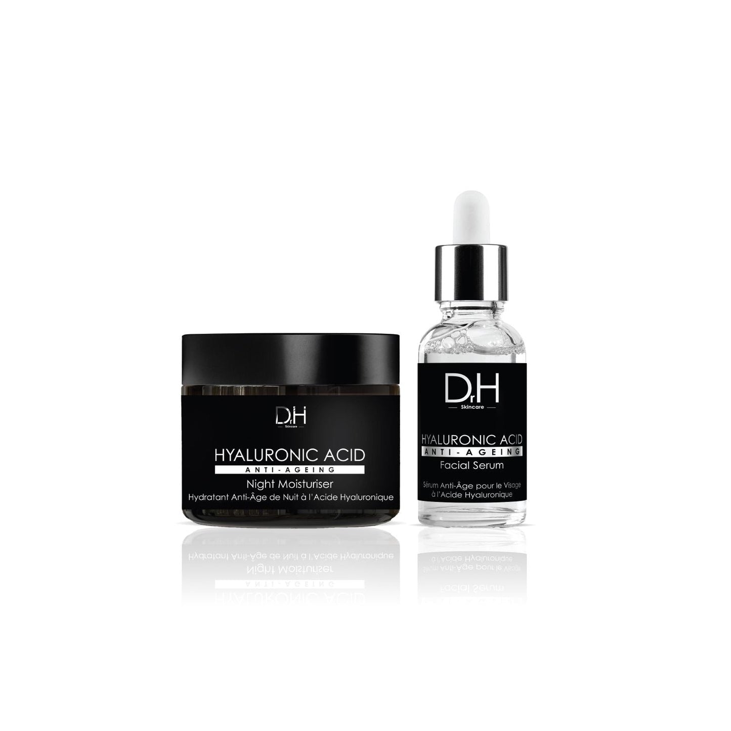 Dr H Anti-Aging Hyaluronic Acid Facial Serum 30ml + Hyaluronic Acid Anti-Ageing Night Moisturiser 60ml