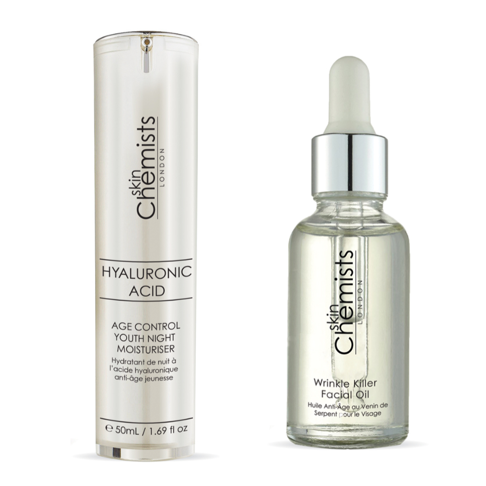 skinChemists Hyaluronic Acid Moisturizer & Wrinkle Killer Facial Oil Anti-Ageing Kit
