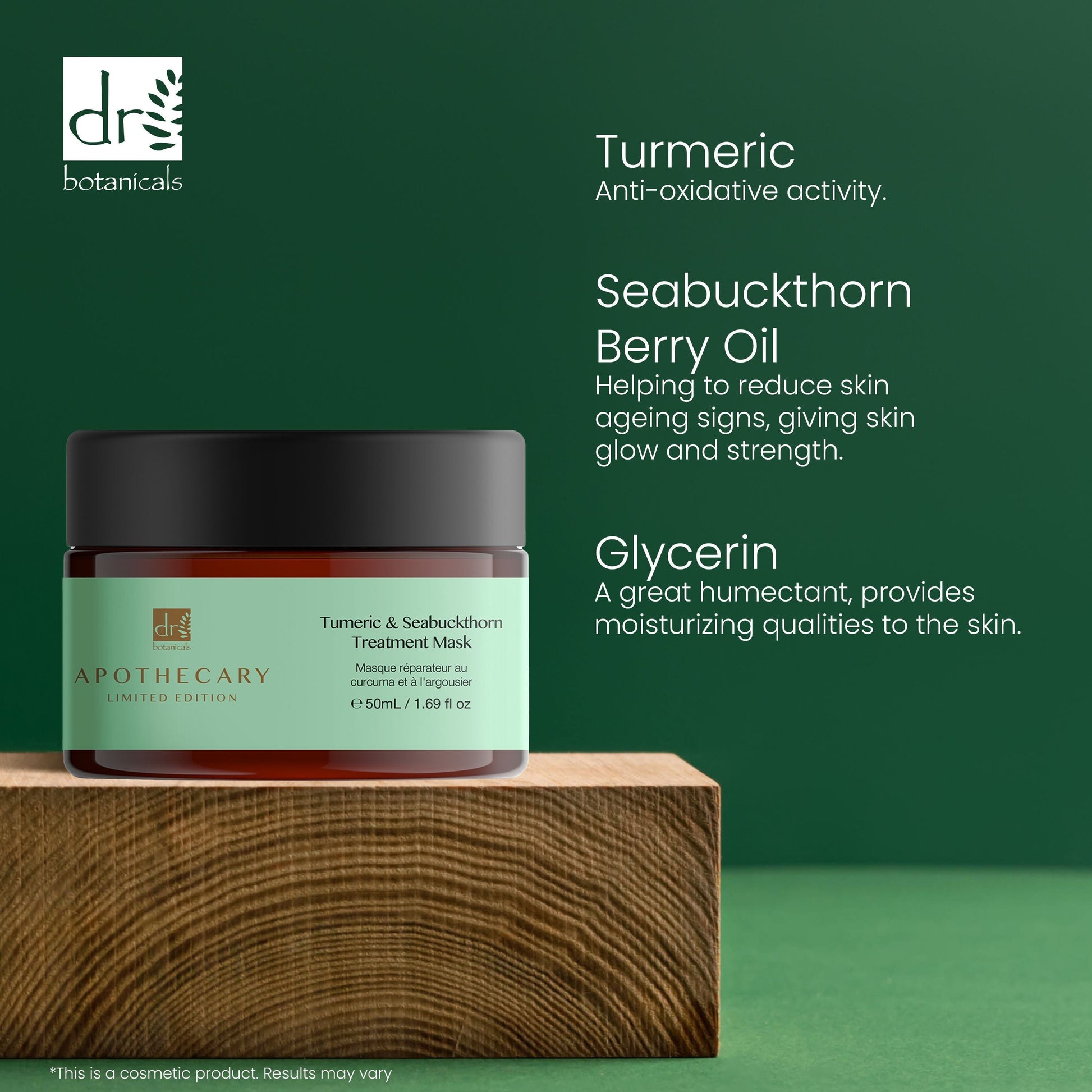 Dr Botanicals Tumeric & Seabuckthorn Treatment Mask 50ml
