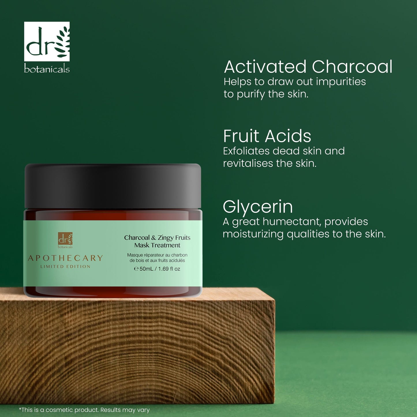 Dr Botanicals Charcoal & Zingy Fruits Treatment Mask 50ml