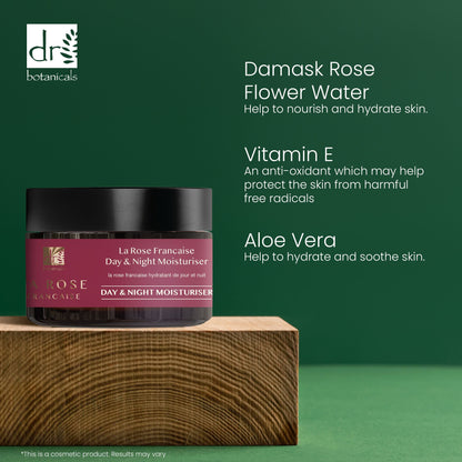 Dr Botanicals La Rose Francaise Duo Day & Night Moisturizer 50ml