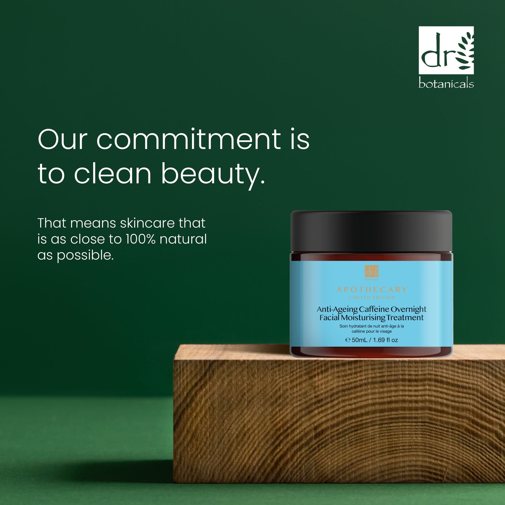 Dr Botanicals Anti-Aging Caffeine Overnight Facial Moisturising Treatment 50ml