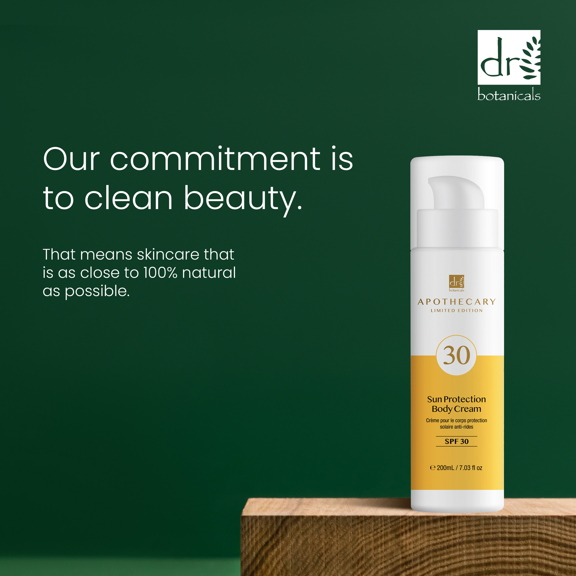 Dr Botanicals SPF 30 Body Cream 200ml